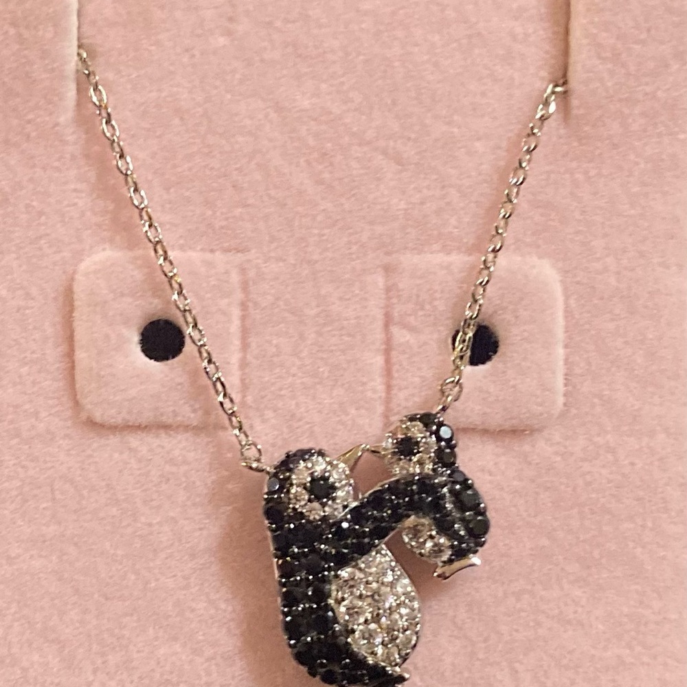 Chic Black and Silver Penguin Necklace